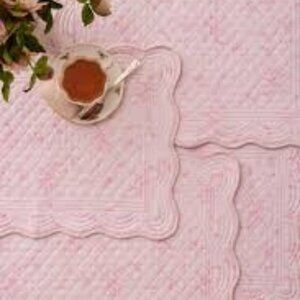 NEW NWT LOVESHACKFANCY VINTAGE SUBTLE PINK PLACEMATS SET OF 4 $150